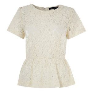 French Connection lace peplum top